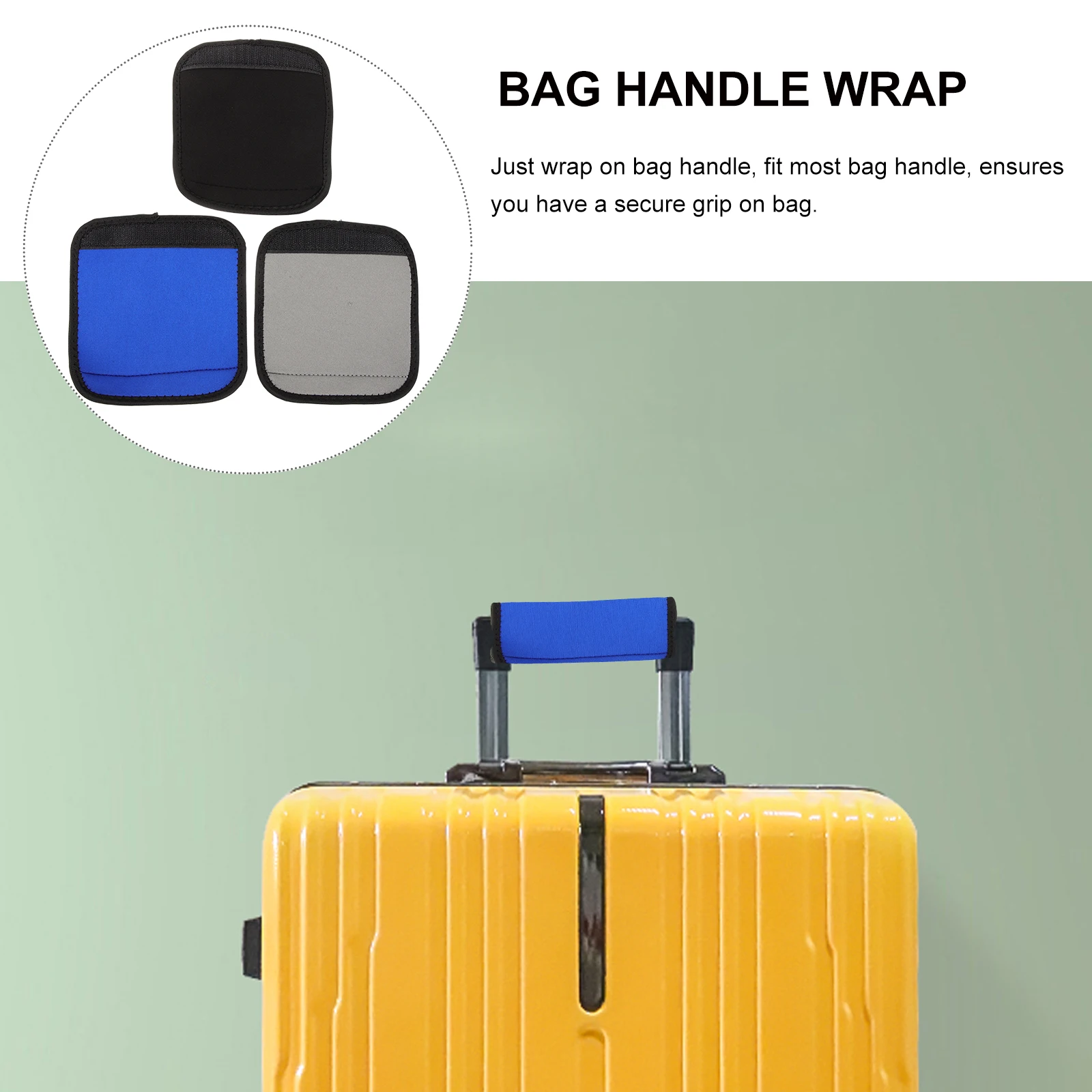 

3 Pcs Handle Case Wrap for Bag Luggage Cover Protector Suitcase Covers Grip Thicken