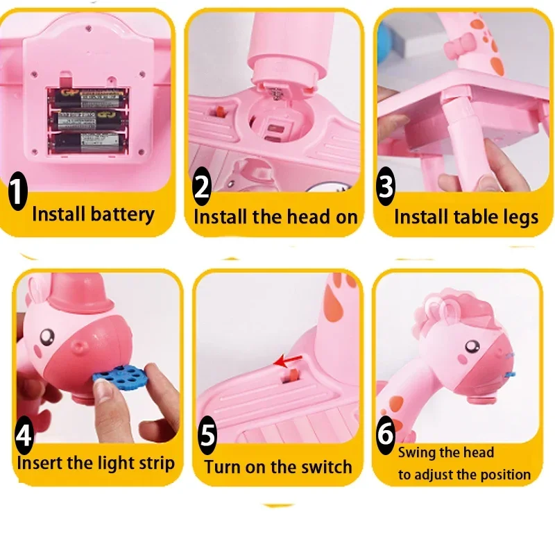 เด็ก LED โปรเจคเตอร์โต๊ะวาดภาพของเล่นภาพวาดชุดตารางการศึกษา BOARD เครื่องมือการเรียนรู้ภาพวาดของเล่นสําหรับเด็ก