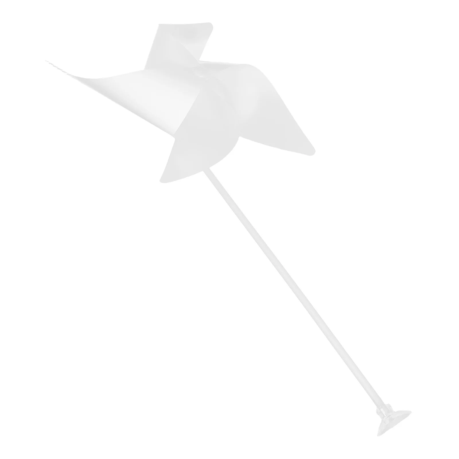 

10Sets Outdoor Windmill Spinners White DIY Plastic Pinwheels Suction Cup Sticks Garden Lawn Patio Decoration Windmill Spinners