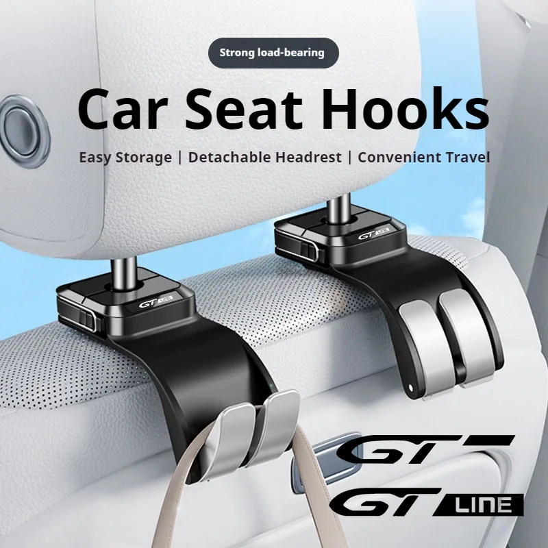 

Suitable for use in GT Line GT- 307 407 208 308 408 508 2008 3008 car interior seats rear backrest hooks Car seat storage hook