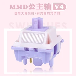 MMD Princess V4 MX Switch RGB Custom 5PIN Linear Mechanical Keyboard 28gf 38gf 45gf 53gf With Light Guide Column LY Axis Smooth