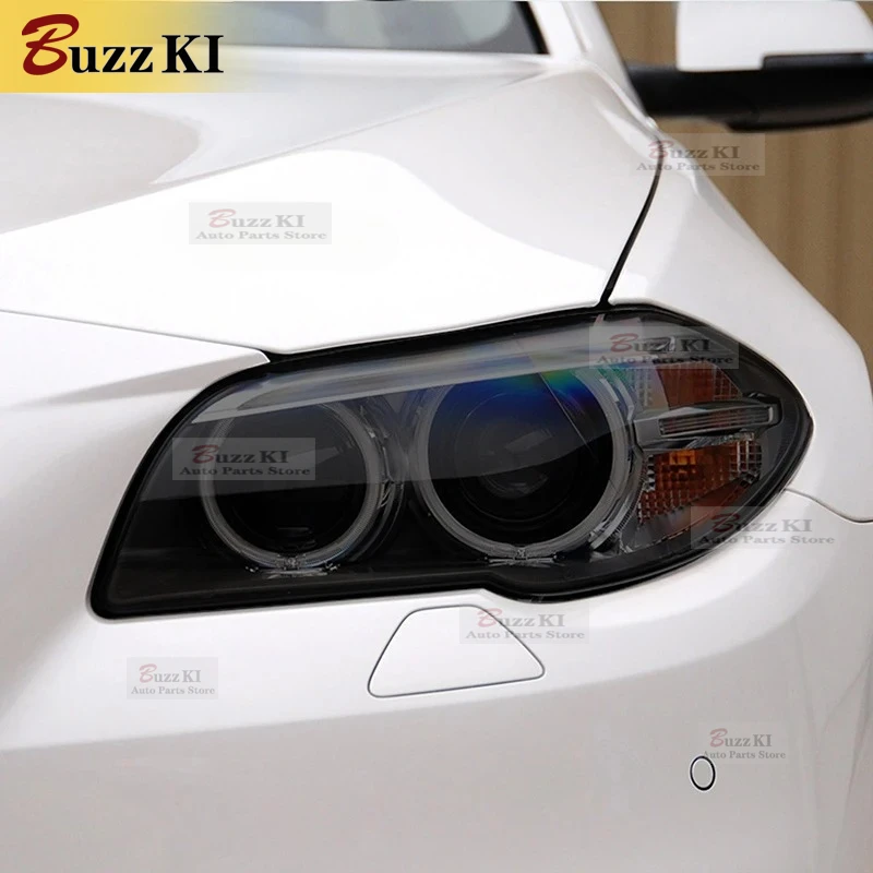 For BMW 5 Series F10 F11 Touring 2 Pcs Car Headlight Protective Film Smoked Black Tint Wrap Vinyl Transparent TPU Repair Sticker