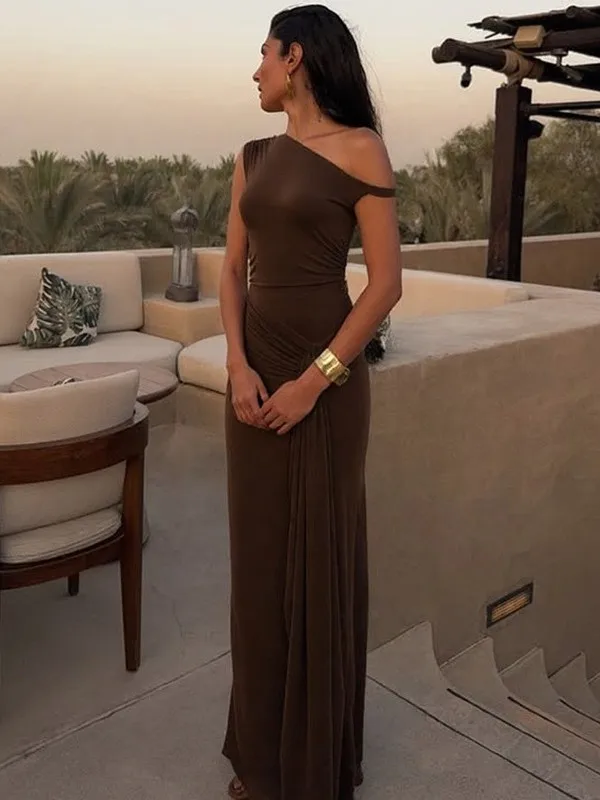 Sexy Strapl Slant Ne Dr Ele mid Waist Bodycon Single Piece Ciwalk Suitable for Other Ocns Svel