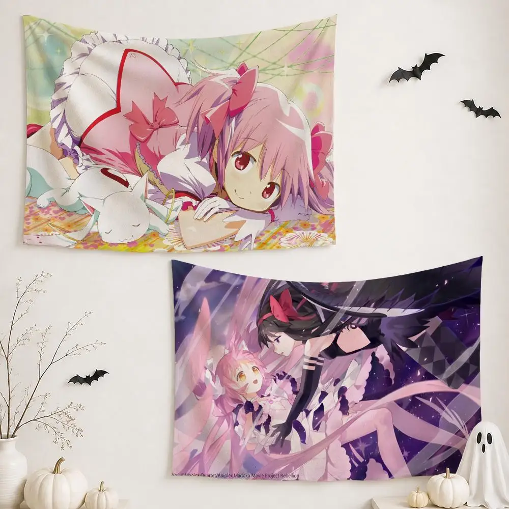 P-Puella Magi Madoka Magica			 Tapestry Wall Hanging Tapestry Aesthetic Room Decor Banners for Bedroom Living Room Outdoor Party