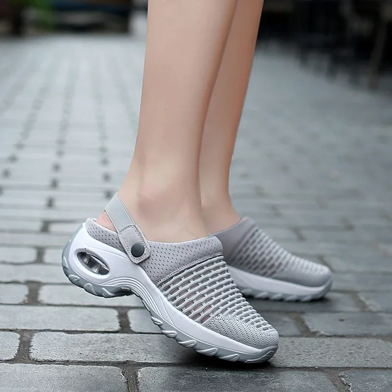 Women Shoes Increase Cushion Sandals Platform Sandal for Women Breathable Mesh Outdoor Walking Slippers Sandalias Mujer 2022