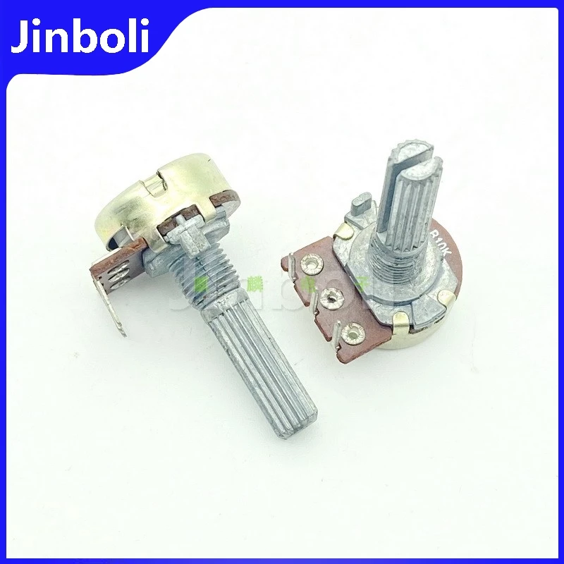 2 Stuks 16 Type B10K Innerlijke Gebogen Voet 3 Pins Enkele Verbinding Versterker Audio Luidspreker Volume Potentiometer Stap Verstelbare Weerstand