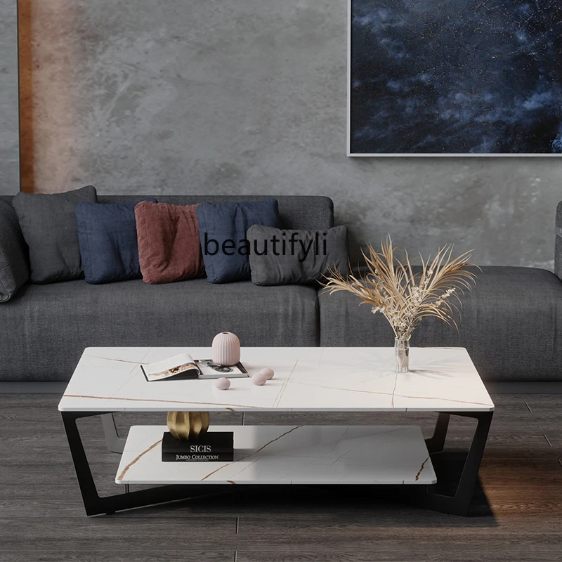 Italian Mild Luxury Marble Coffee Table Nordic Small Apartment Living Room Modern Minimalist Tea Table