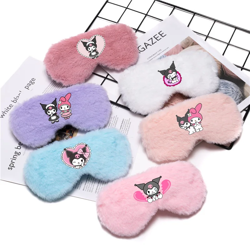 

Anime Sanrio Kuromi My Melody Eye Mask New Eye Masks Kawaii Soft Shading Blindfold Travel Rest Sleepping Imitate Supplies Gifts