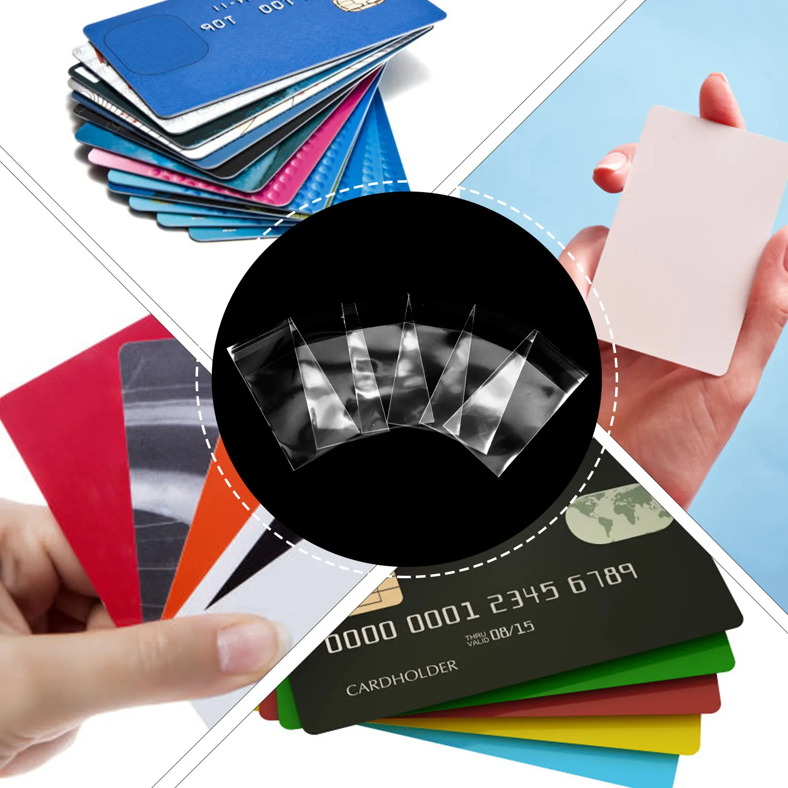100Pcs Standard Trading Card Sleeves Clear Plastic Card Protectors for Baseball Basketball Volleyball Sports Cards Id Business