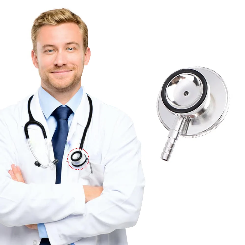 2 Pieces Silver Stethoscope Metal Stethoscope Head Auscultation Head Medical Cardiology Stethoscope Accessories Pendant view 5