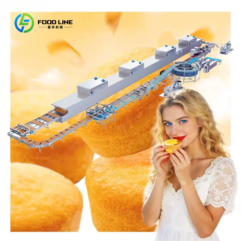 Customized New High Capacity Industrial Automatic Donut Sponge Cake Production Line