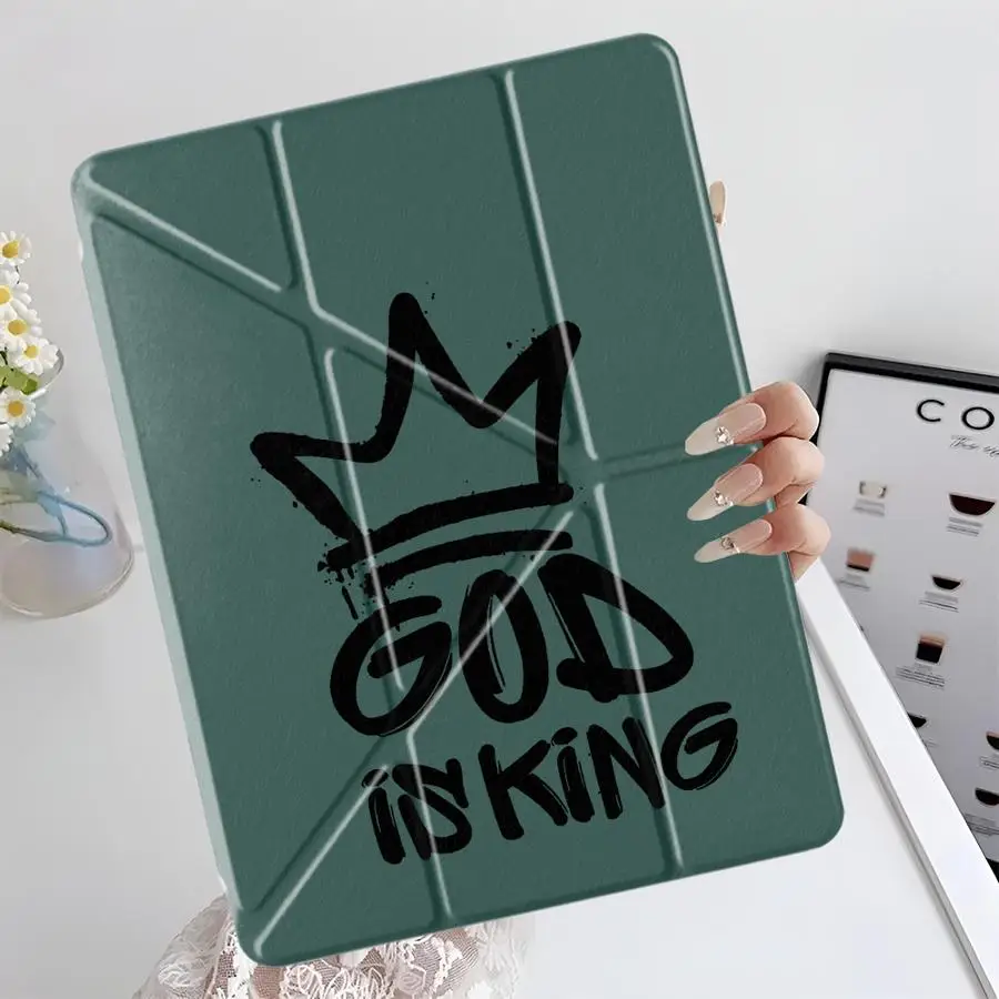 

This Is A King Pattern Y-Fold Holder Cover Tablet Case For iPad Mini 6 7 Pro 11th 10th 9th 8th 7th 12.9inch Air 4 5 M3 M2 1 2 M4