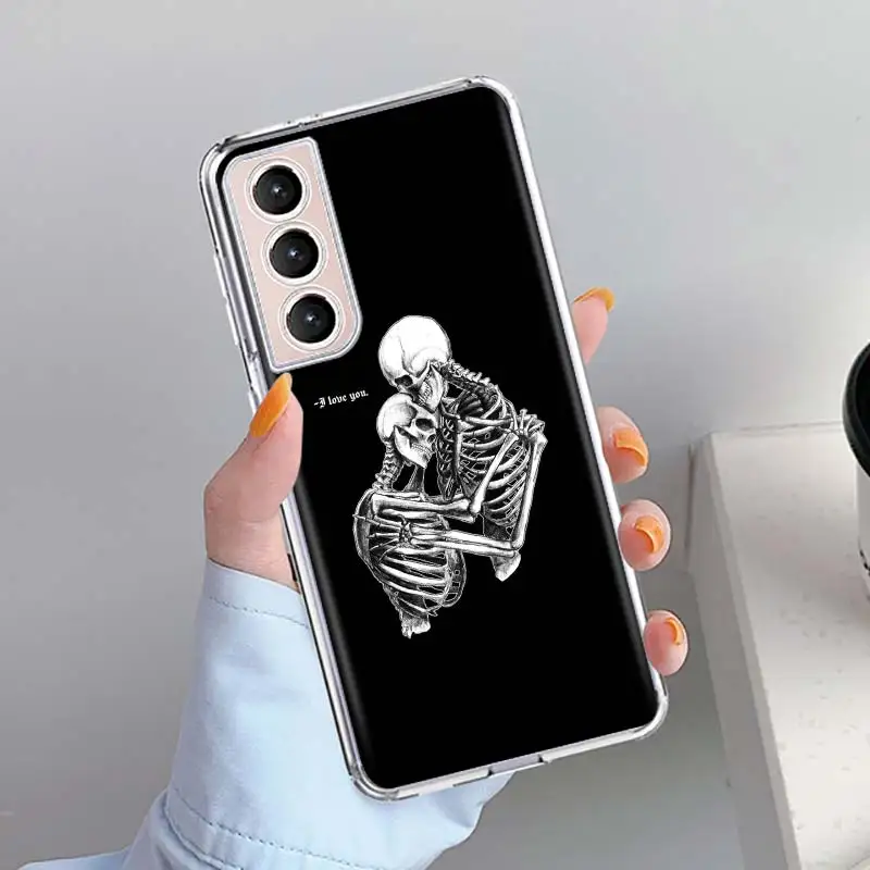 Skeleton Skull Tarot Card Phone Case Shell For Samsung Galaxy S24 S23 S22 Ultra S21 Plus S20 FE S10 S10E S9 S8 + Cover Capa Fund