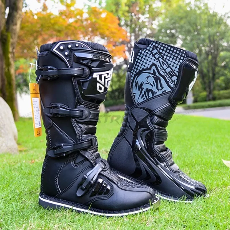 

Motocross Enduro Professional Racing Boots Motorcycle Off-road Bottas Motorboat Shoes ATV MTB Motorcycle Long Racing Boots