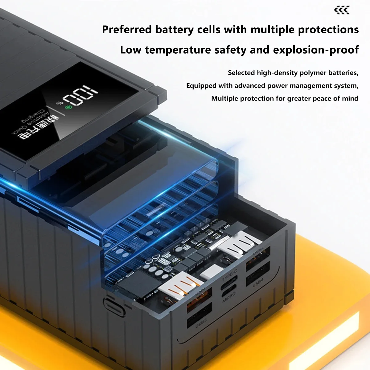 보조베터리 휴대용 외장 배터리 충전기, 아이폰, 삼성, 화웨이용, 66W 30000mah powerbank 고용량 보조배터리, 50000mAh 고속 충전