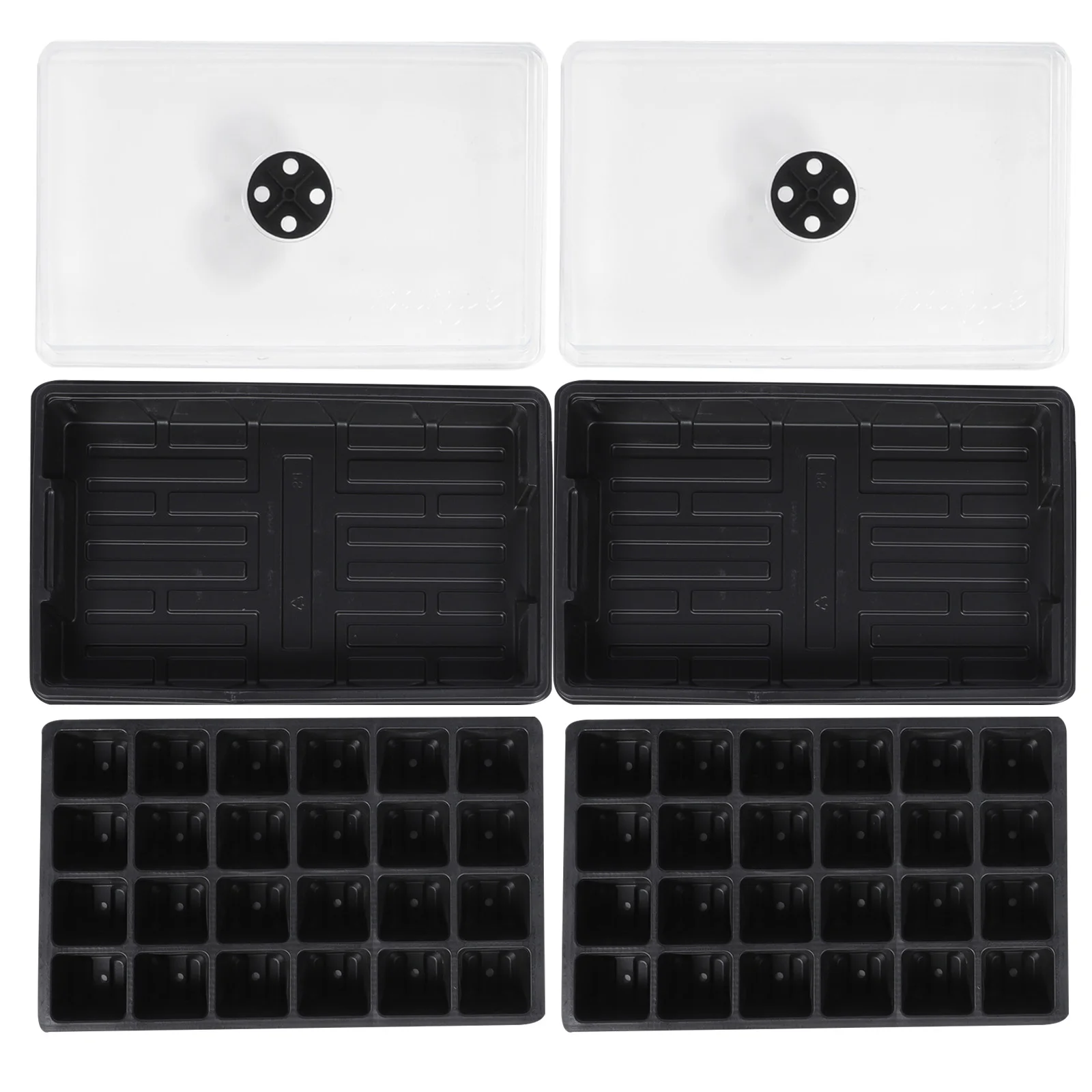

2 Pcs 24-Hole Seedling Tray Plastic Planter Plants Flowers Garden Supplies Germination Case Nursery Pot
