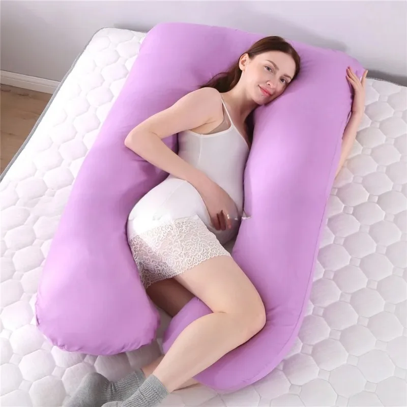 

Pregnant Pillow Multifunctional Pure Cotton U-shaped Cushion Waist Support Abdomen Nursing Bolster Maternity Long Body Pillow