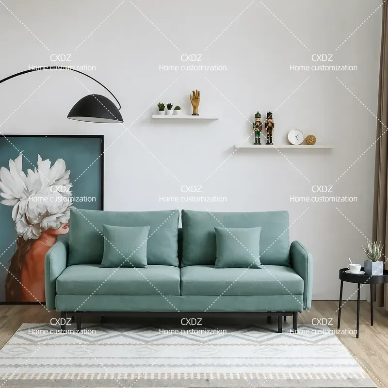 Modern Simple Multifunctional Sofa Bed for Small Apartment Bedroom Guest Room Nordic Style Foldable Couch Foshan Manufacturer