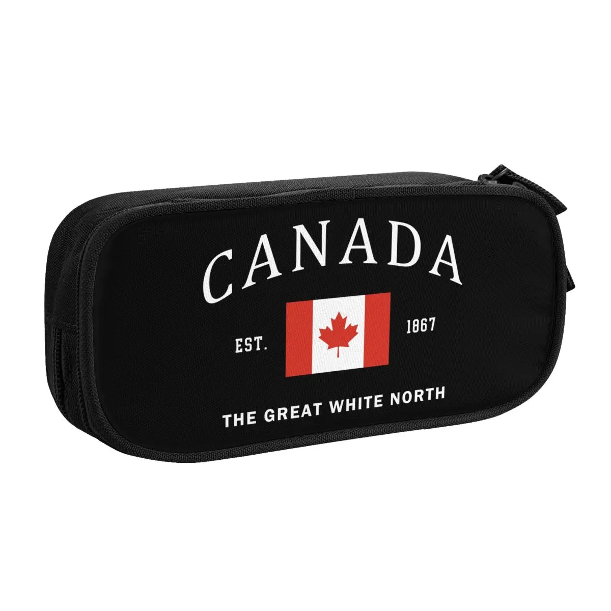 Custom Cute Canada Flag Pencil Case for Boys Gilrs Large Storage Canadian Patriotic Pride Pencil Pouch School Supplies