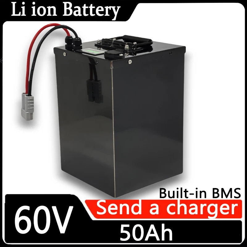 

li ion waterproof 60v 50ah lithium ion bateria BMS for 6000W Tricycle scooter motorcycle Industrial equipment +10A charger