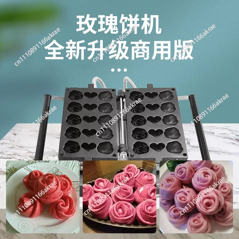 15 Holes Electric Waffle Maker Machine For Rose and Heart Shape Flower Waffle Maker Snack Machine To Make Flower Waffle Machine