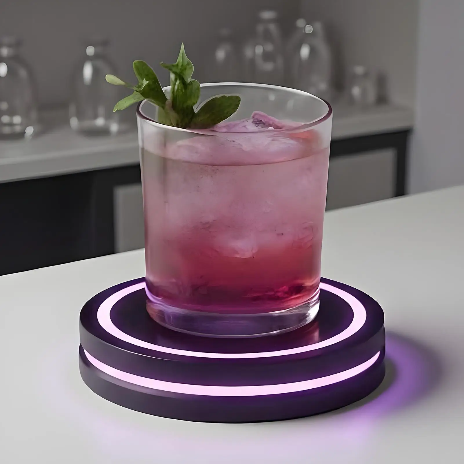 LED Smart Coaster Interactive Light Up Drink Pad Cup Mat for Home Bar Party Table Decor Entertainment Gadget Gift Adults