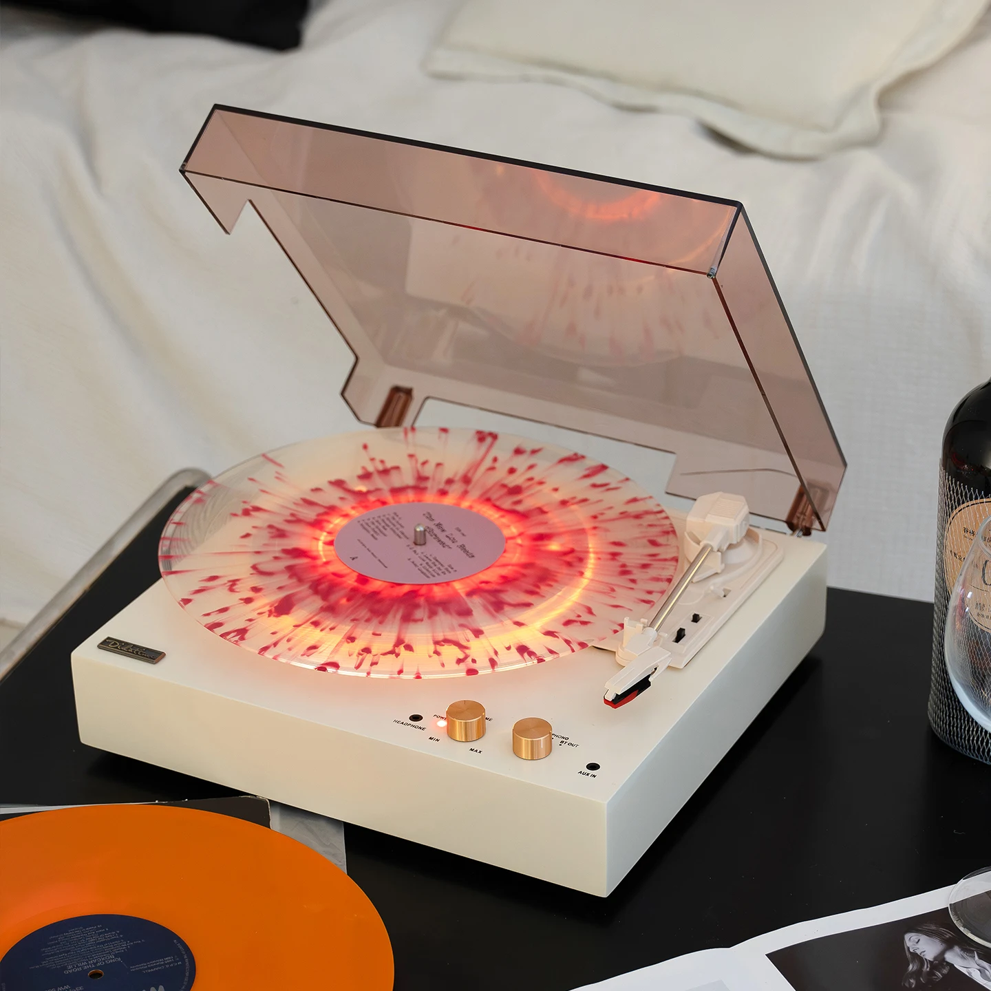 Phonograph color glue vinyl record player old vinyl record player film retro record player bluetooth