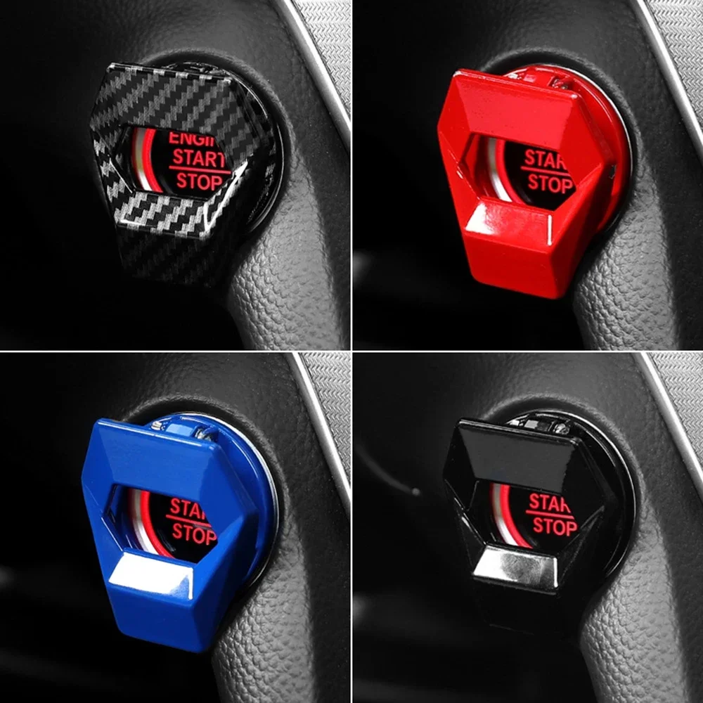 2021 novo motor de carro start stop interruptor botão capa decorativa acessórios automóveis botão pegajoso capa interior do carro-estilo