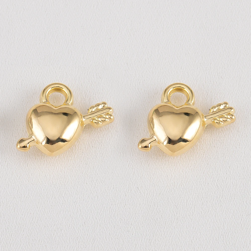 

5/10/100pcs Metallic CCB Plastic Multi-Design Heart Pendants For DIY Bracelet Necklace Romantic Jewelry Findings Accessories