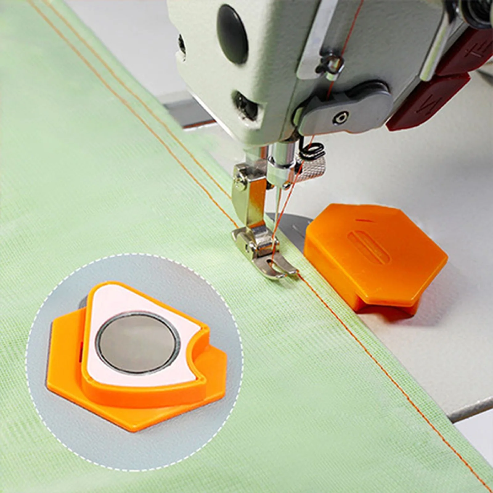 1/2/3PCS Magnetic Seam Guide Sewing Machine Attachments Anti-Slip Grip Guide Magnets Positioning Tool Multifunction Ruler Hemmer