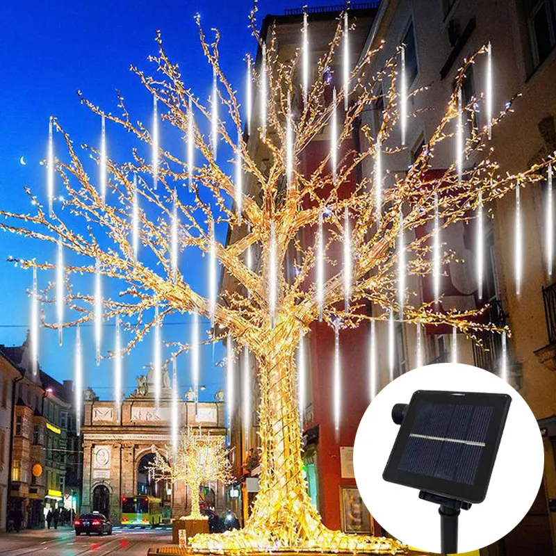 Solar Led Light Outdoor Meteor Shower Rain Lights Waterproof Garden Decor Outdoor Street Garland New Year Christmas Decoration