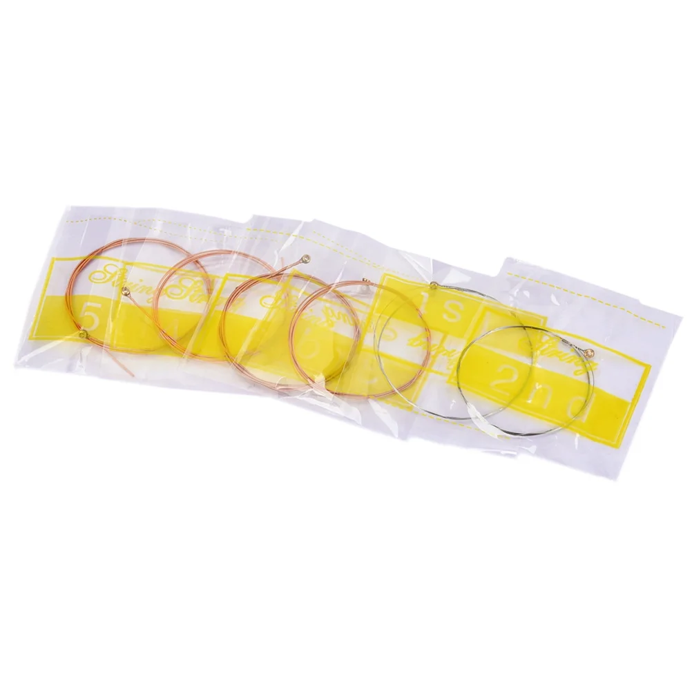 

6 pcs /Set Acoustic Guitar Strings 0.28-1. Gauge For Beginners Premium Alloy Warm Tone Clear Sound Practice 6