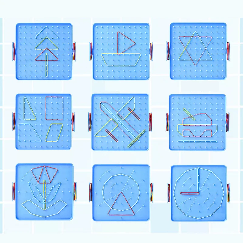 Montessori Small Geometric Creative Nail Board Graphics for Children's Early Education Toys Puzzle Math Games