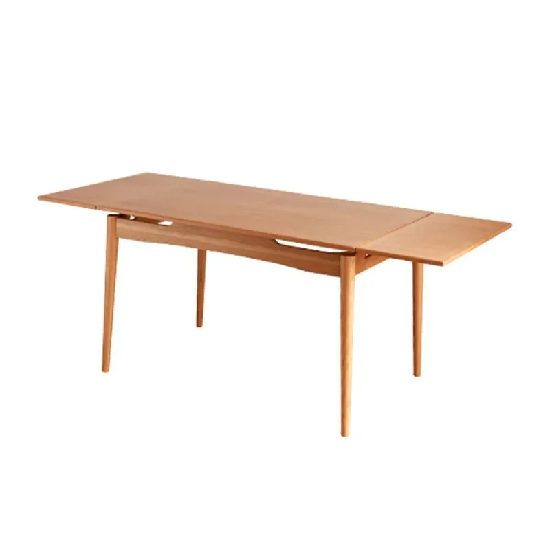 

Nordic solid wood folding dining table for home small apartment simple Japanese cherry wood telescopic multi-functional