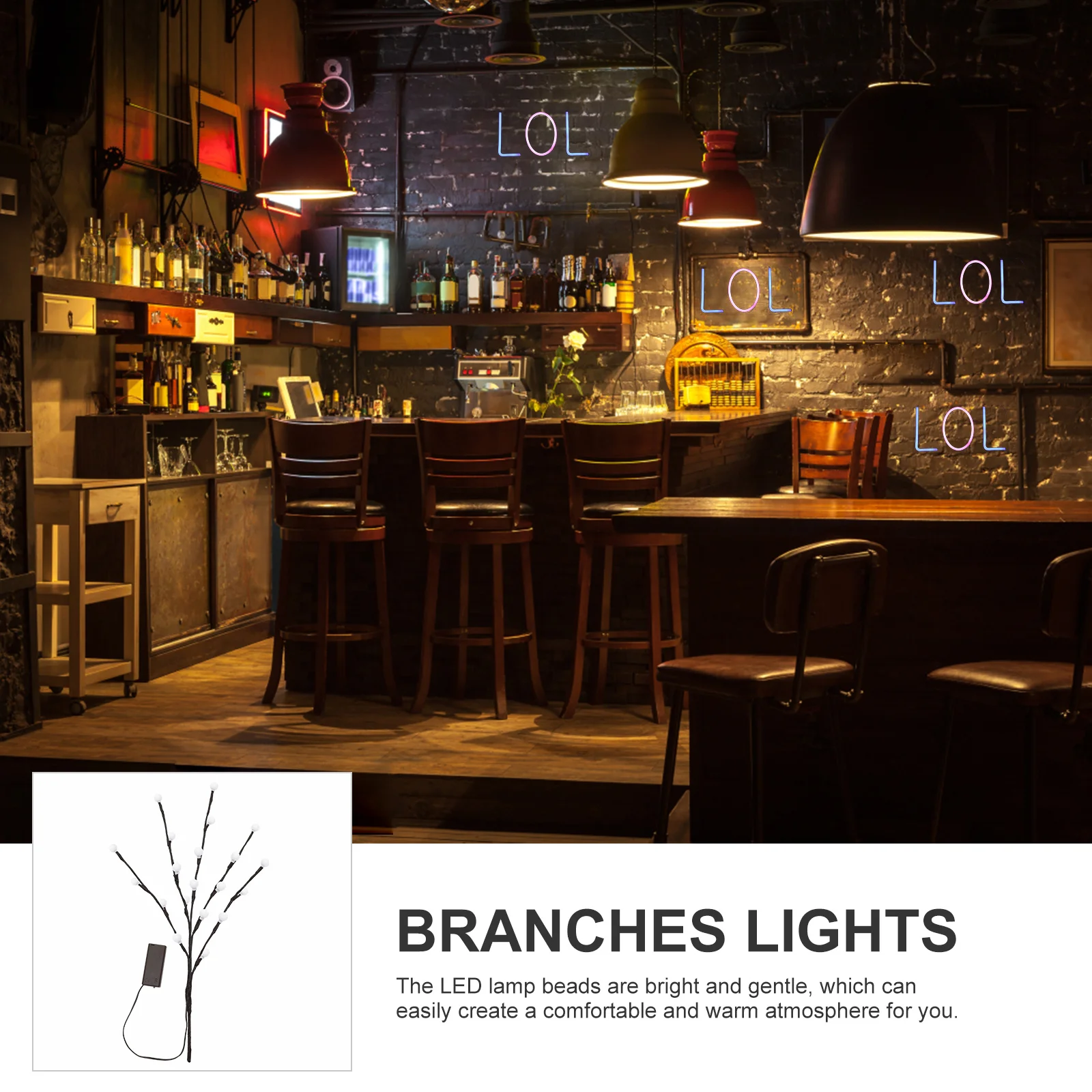 

2Pcs LED Branch Lights Operated Tree Branch Vase Filler Decorative Lights Creative Night Lamp Lighted Branches for Vases