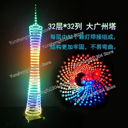 Bluetooth Guangzhou Tower electronic DIY production of seven color LED small waist light cubic music spectrum components