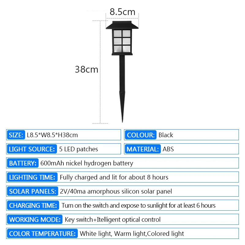 LED Solar Lawn Light Outdoor IP65 Waterproof Path Light Garden Road Lawn Courtyard Decoration Landscape Lighting Fixtures