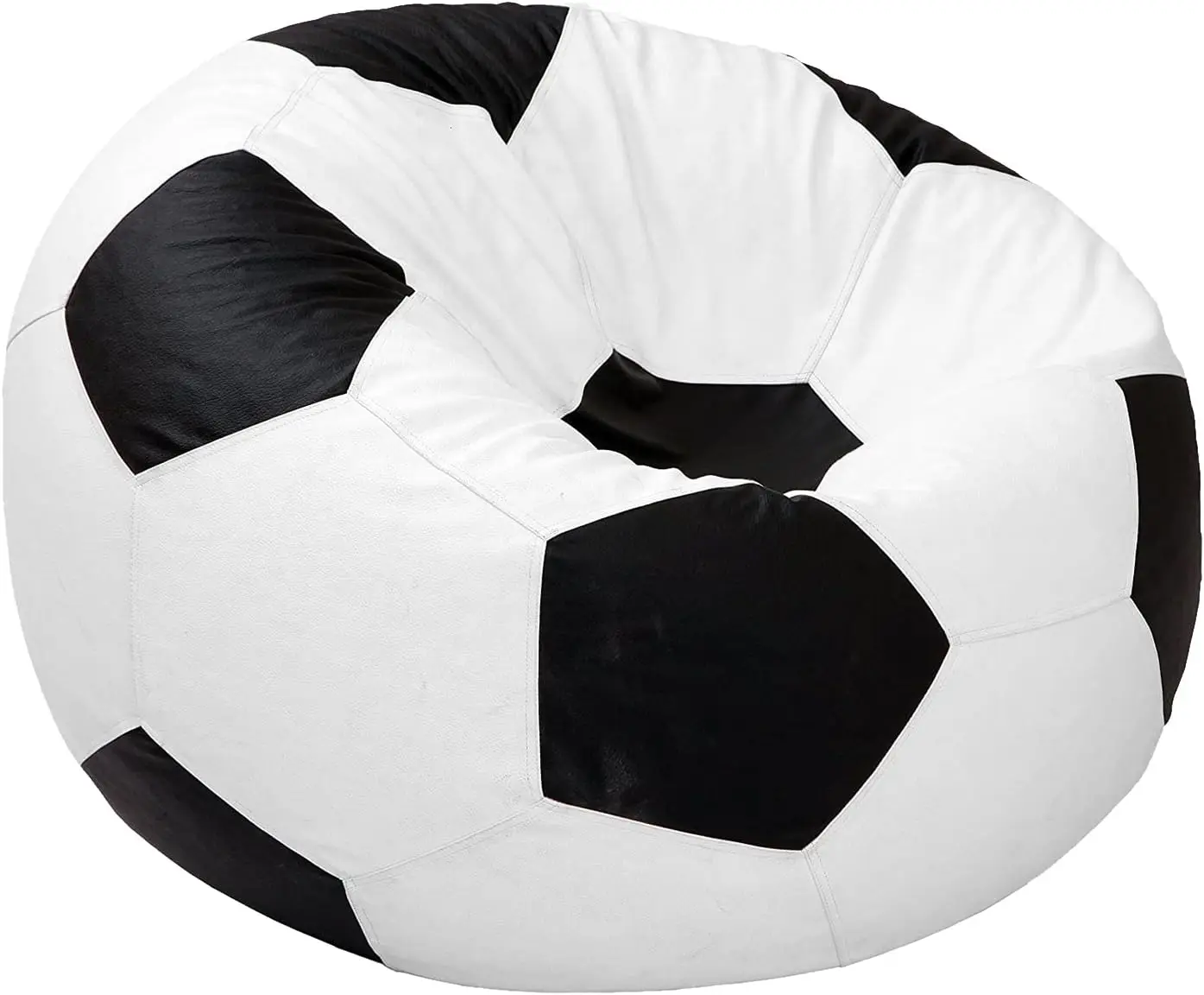 

Ample Decor Soccer Bean Bag Cover (Filler Not Included), Leatherette Durable Double Stitched Material Sturdy Zippers, Ideal for