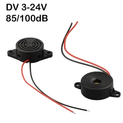 DC 3-24V 85/100dB Sirena di allarme Segnale sonoro Allarmi Corna con segnale acustico LED Tromba d'aria per allarme auto Suoneria 2 Cicalino piezoelettrico cablato