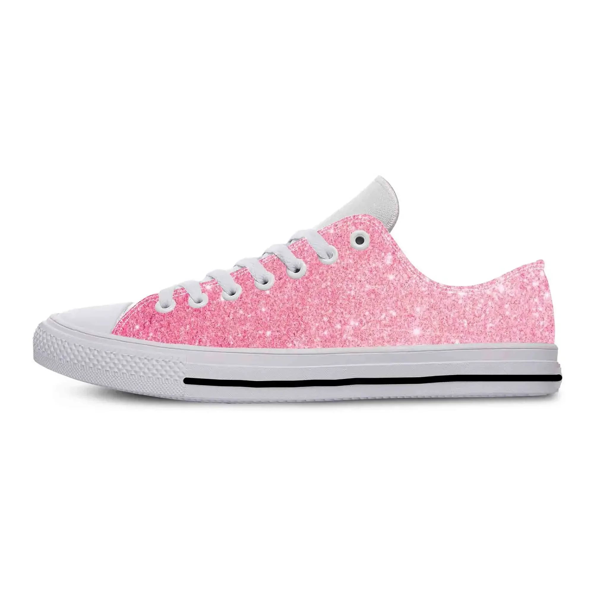 Glitter Sparkle Sparkling Glittery Pattern Galaxy Casual Cloth Shoes Low Top Comfortable Breathable 3D Print Men Women Sneakers