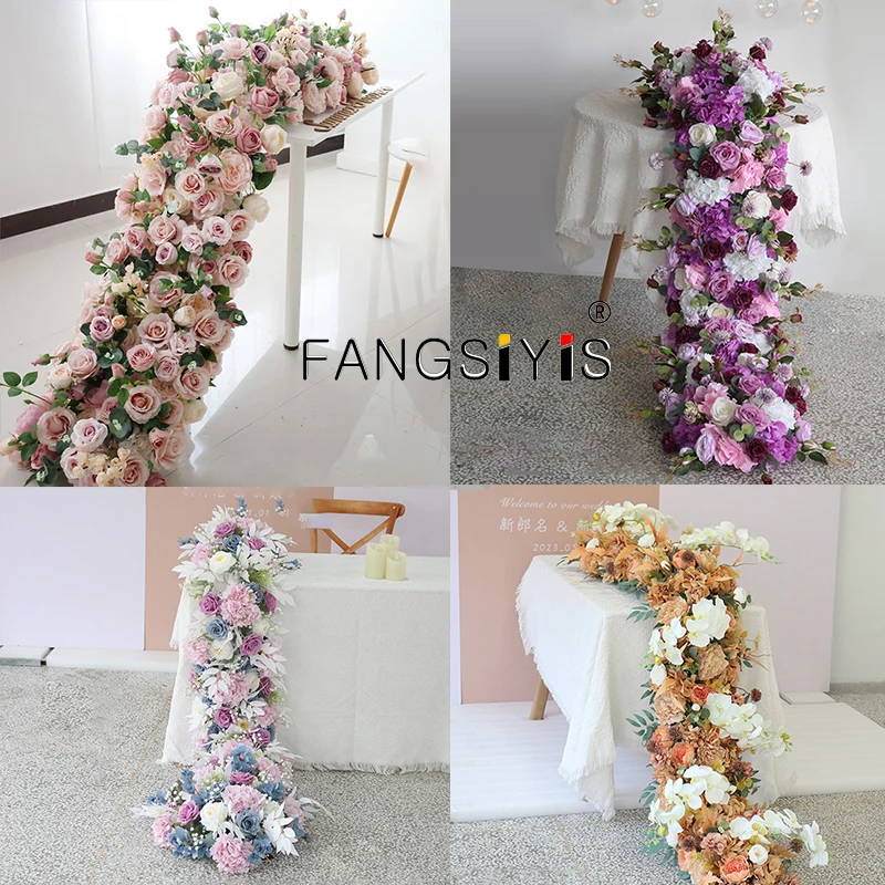 2m Luxury Artificial Flower Row Table Centerpiece Wedding Rose Peony Mix Flowers Backdrop Wall Arches Deco Party Stage Floral