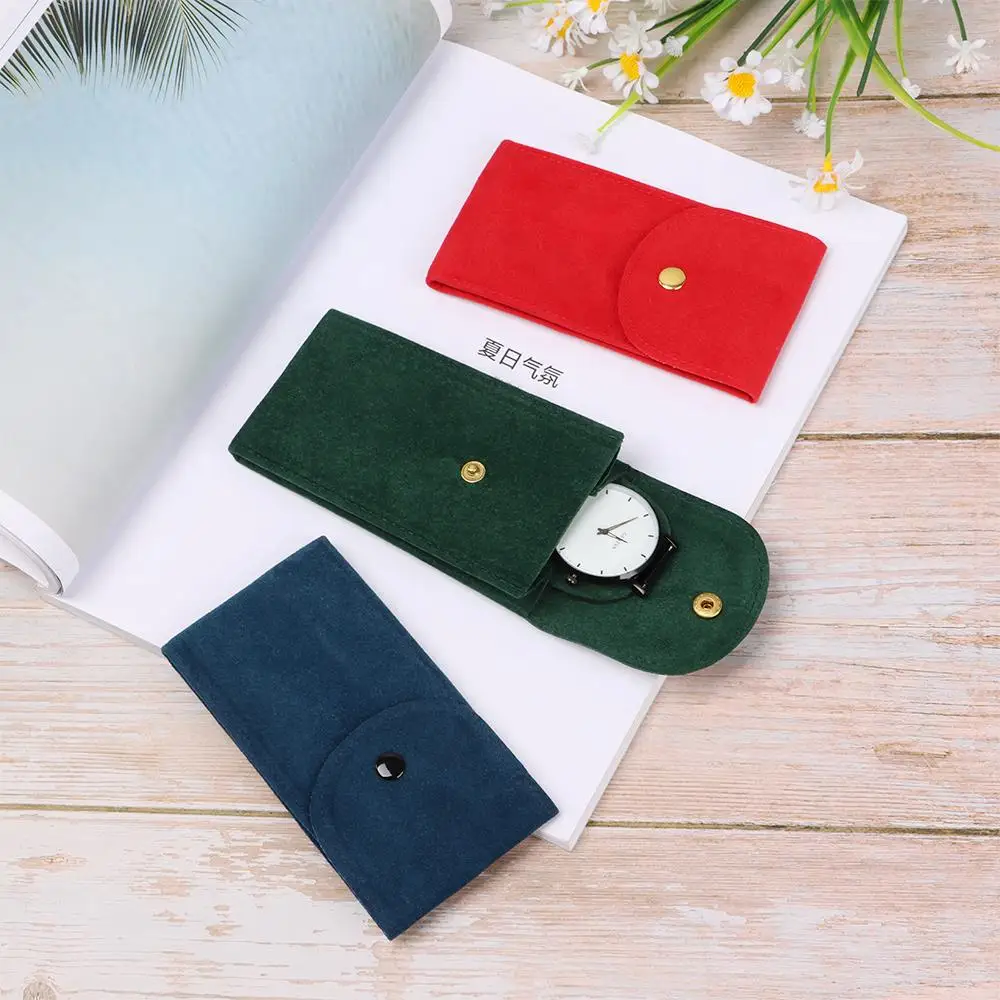 Flannelette Watch Storage Bag Anti-Dust Watch Protection Boxes Velvet Snap Packaging Bag Pockets Watch Collection Accessories