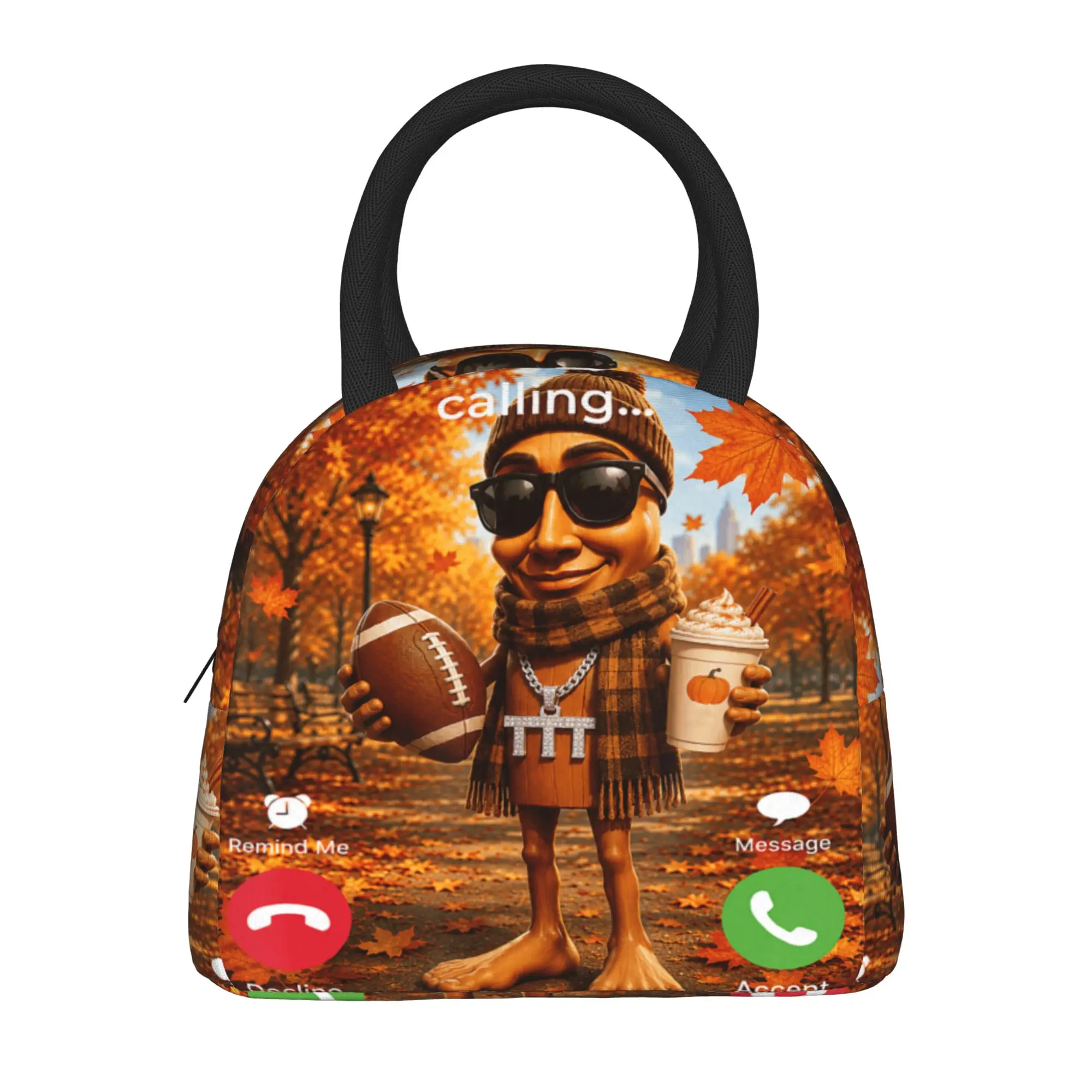 Sweater Weather Football Pumpkin Spice Cozy Fall Tung Sahur Lunch Bag  Lunch Box Adult Office Cooler Bag Thermal Lunch Bags