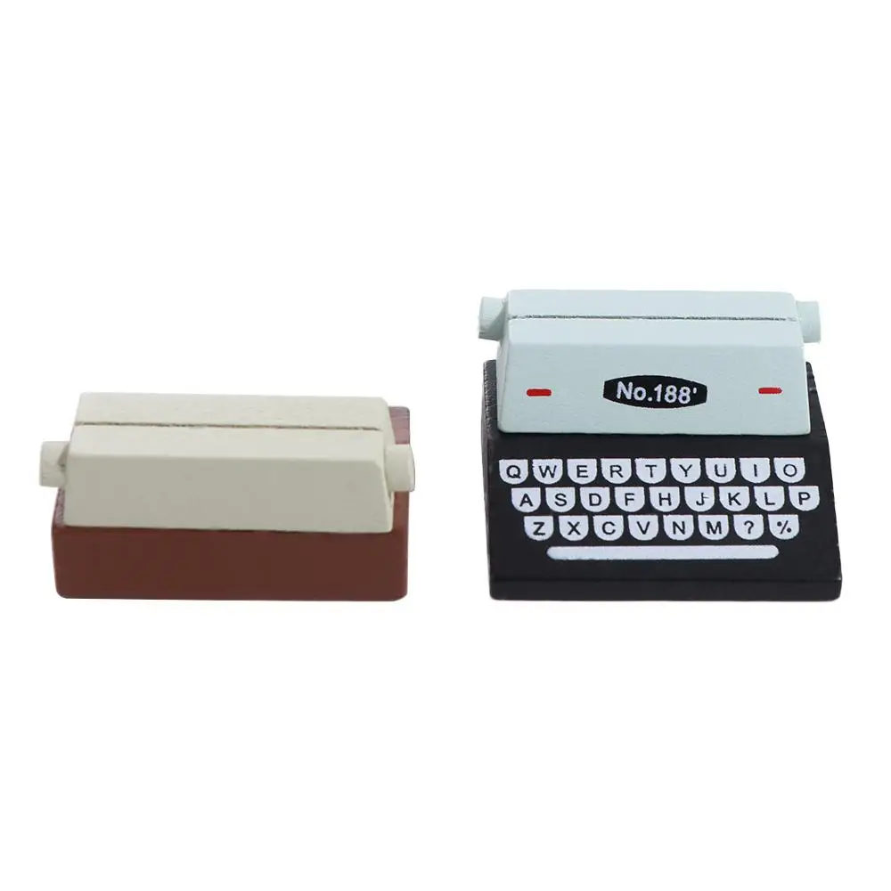 Wood Table Stand Card Holder Note Clip Memo Holder Photo Clips Holder Typewriter Shape Card Clip Desktop Ornament Stationery