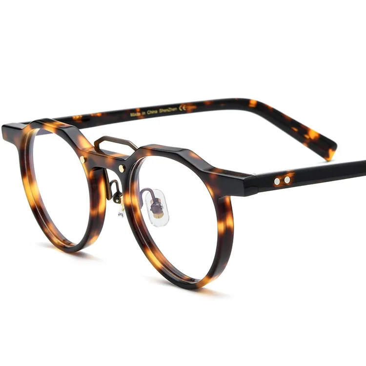 Fashionable personalized plate glasses frame high-end optical men and women round glasses frame with anti-blue light