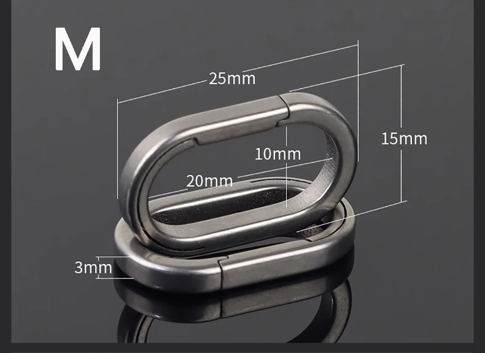 3-Größe Titanlegierung Quickdraw Schlüsselanhänger Herren Damen Titan für Autoschlüsselanhänger Halter Leichter EDC Karabiner Zubehör