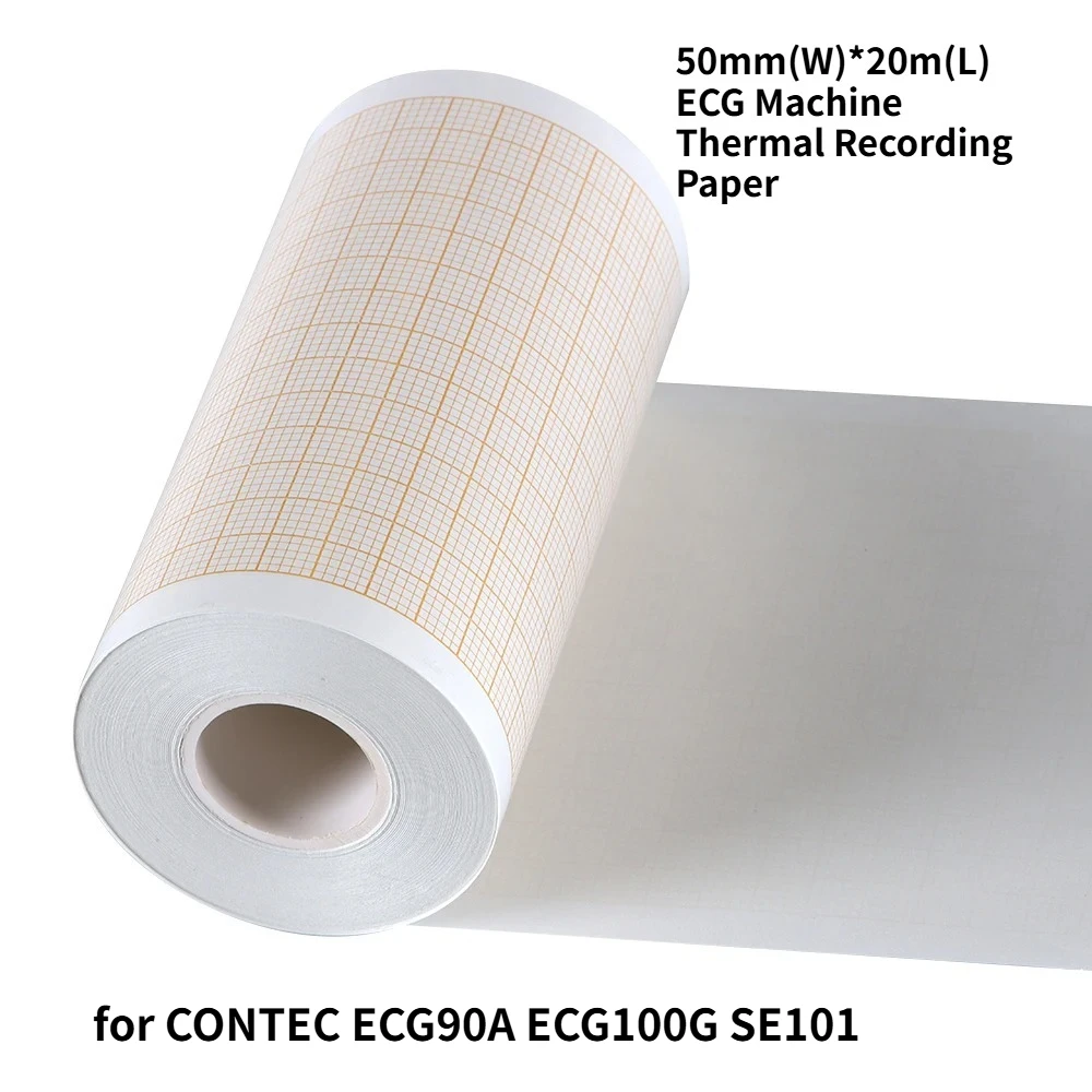 50mm(W)*20m(L) ECG Machine Thermal Recording Paper EKG Thermal Print Paper for CONTEC ECG90A ECG100G SE101 Elektrokardiograph