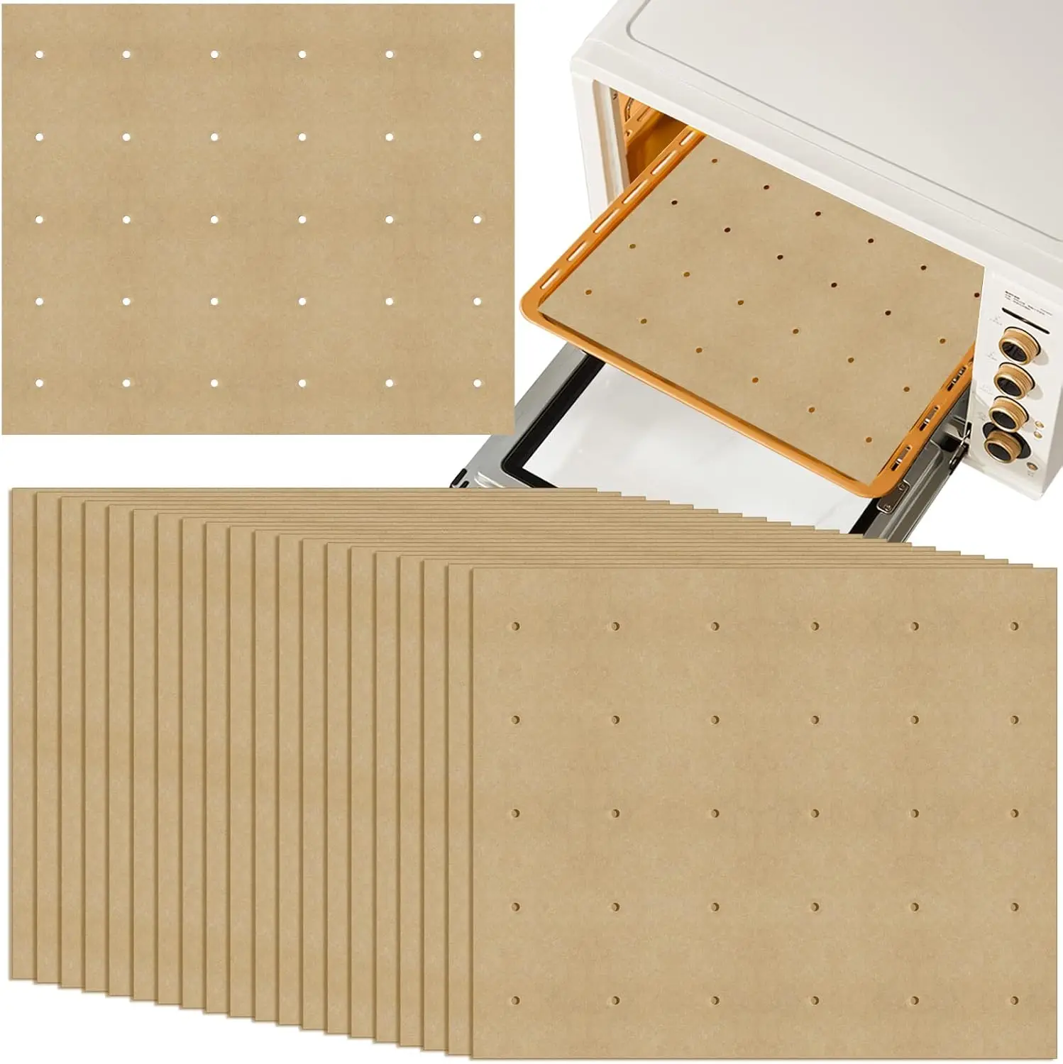 

100 PCS Unbleached Perforated Parchment Liners for Air Fryer Toaster Oven 11x9 Inch