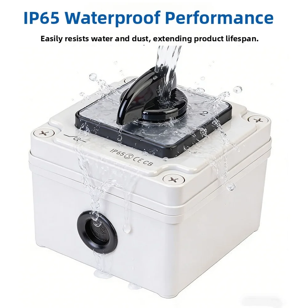 1pc 3 Position 3 Section Dustproof Changeover Switch 660V 32A With Protective Case For Industrial Use Easy Installation