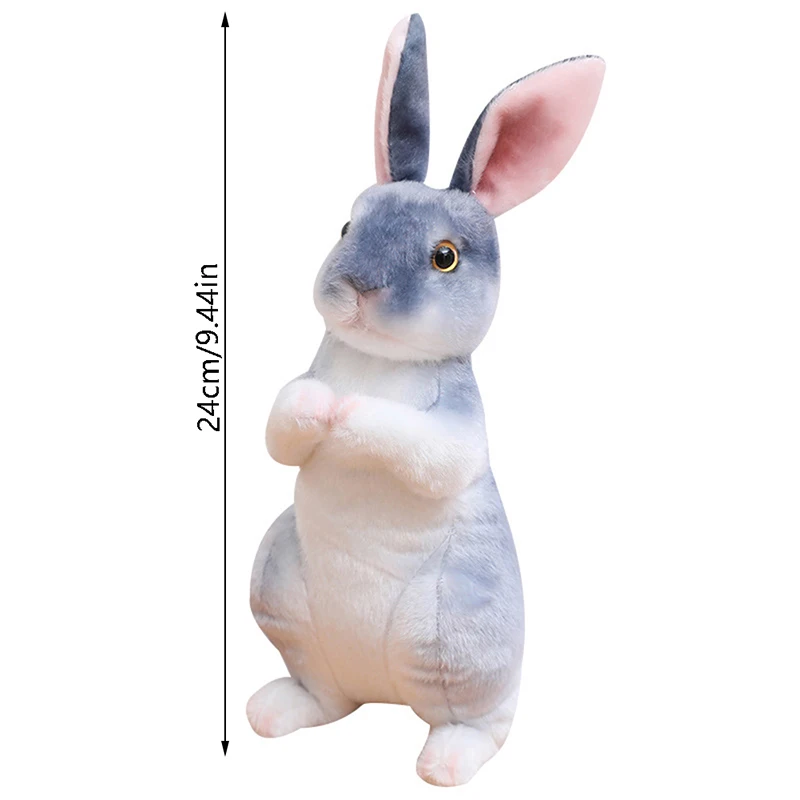 Simulation Cute Rabbit Plush Fur Realistic Kawaii Animal Easter Bunny Rabbit Toy Model Gift Home Decoration